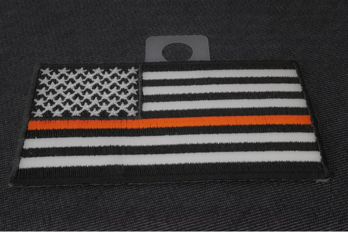 Thin Orange Line American Flag For Search & Rescue diagonal view