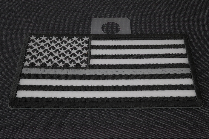 Thin Silver Line American Flag For Corrections diagonal view