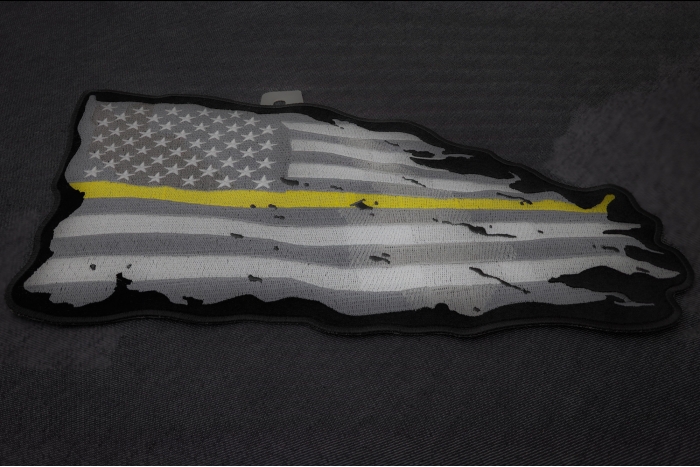 Yellow Stripe American Flag Patch diagonal view