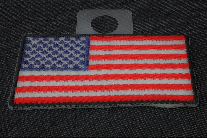 US Flag Patch Black Border 2.5 Inch diagonal view