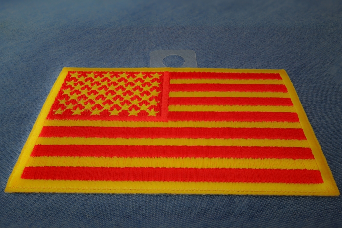 US Flag Patch Red Yellow Marine Colors diagonal view