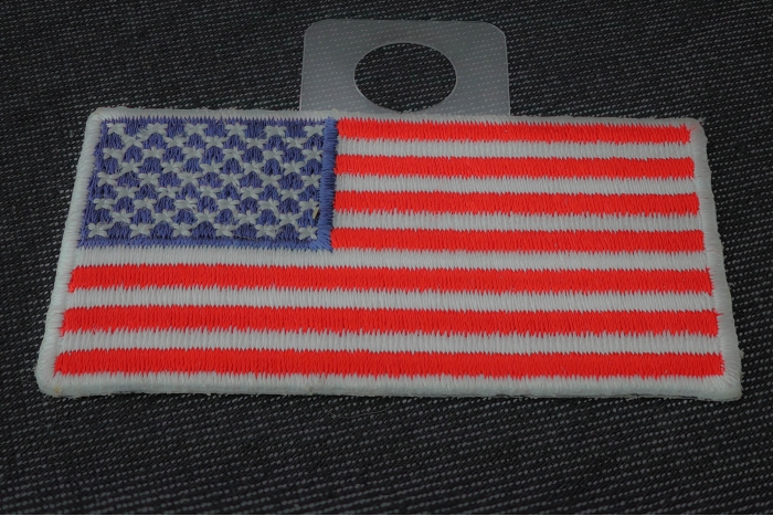US Flag Patch White Border 2.5 Inches diagonal view
