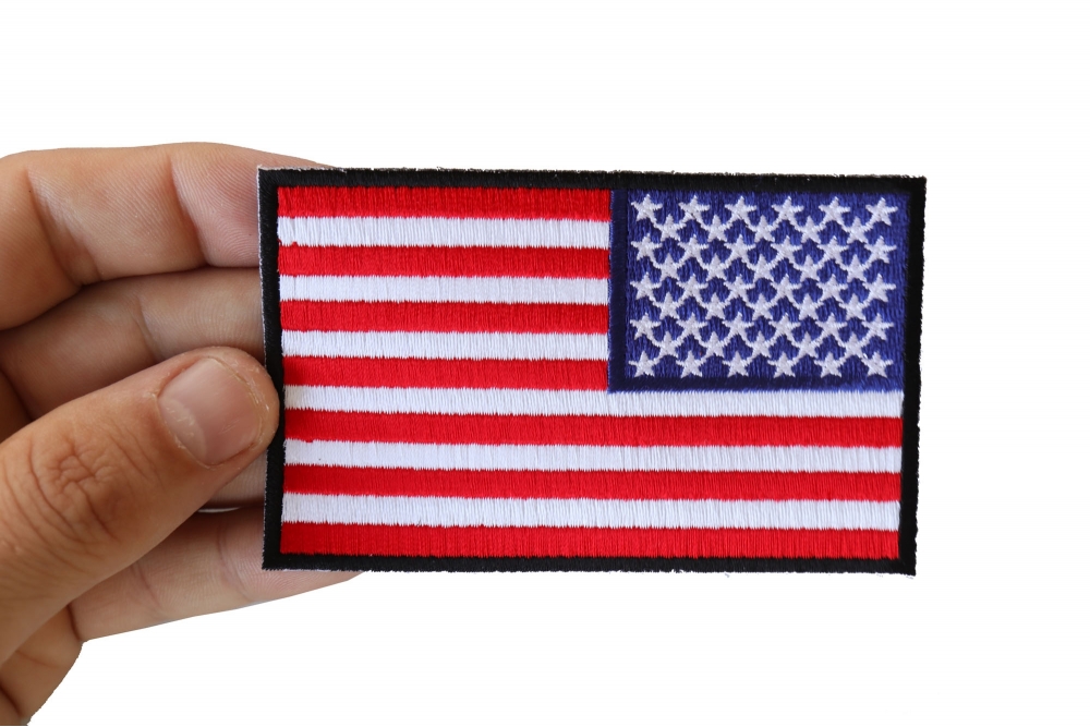 Patch - Reverse US Flag Embroidered Black