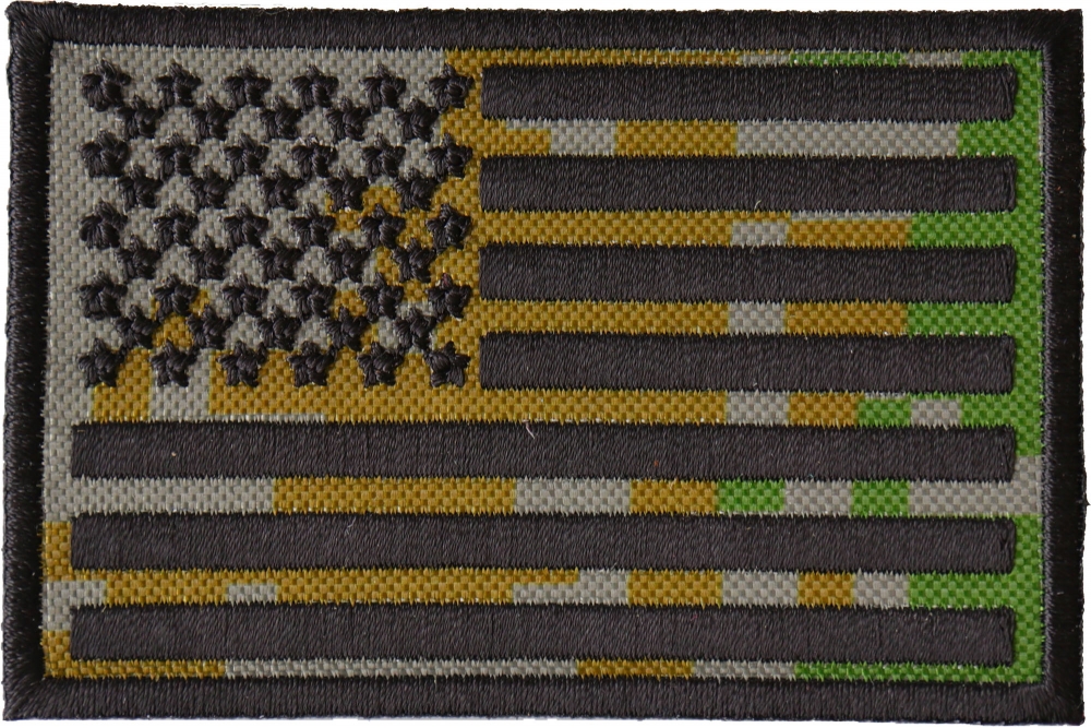 Patch, Embroidered Patch (Iron-On or Sew-On), Kelly Green American Flag  Patch, 3 x 2
