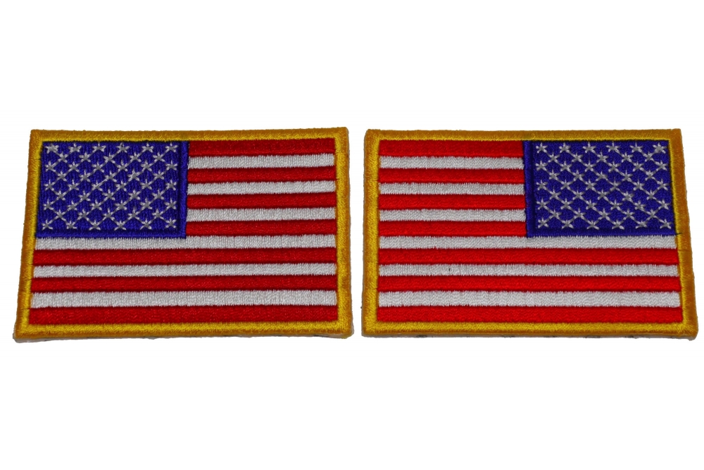 American Flag Patch Set Regular and Reversed Patches