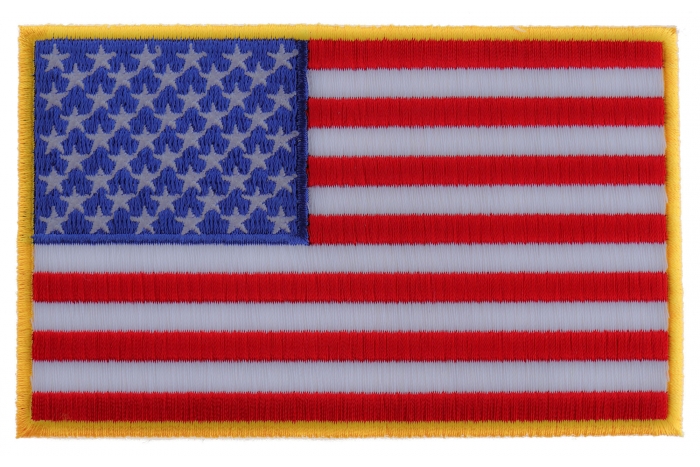 American Flag Patch with Yellow Borders