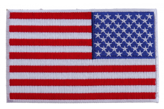 American REVERSED Flag Patch with White Borders