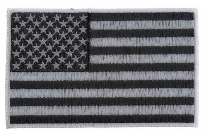 Black and Gray American Flag Patch
