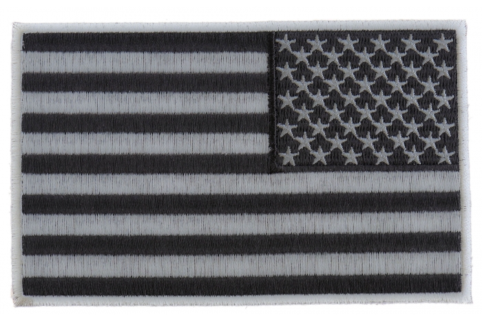 Black and Gray American REVERSED Flag Patch