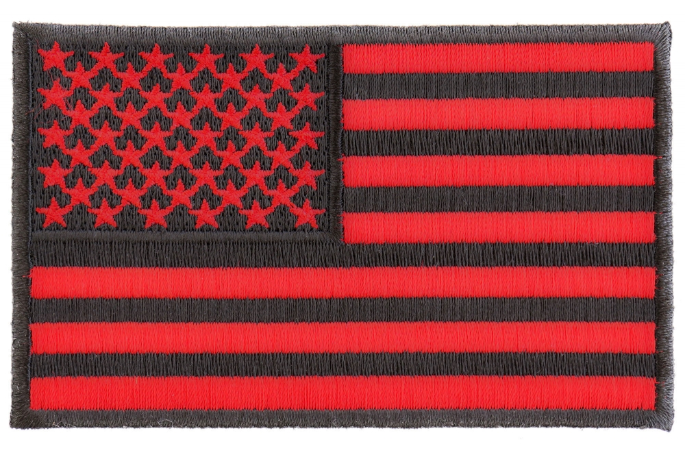 Black and Red American Flag Patch 4 Inch