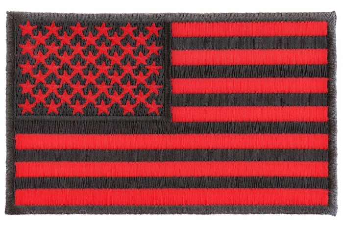 Black and Red American Flag Patch 4 Inch