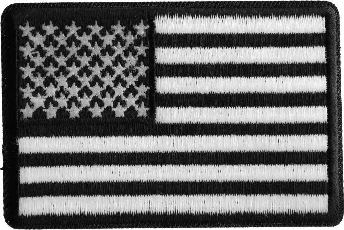 Black and White American Flag Patch