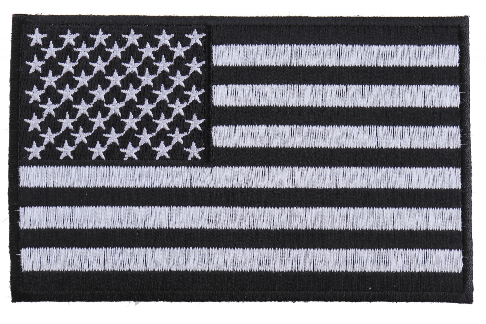 Black and White American Flag Patch with Black Borders by Ivamis