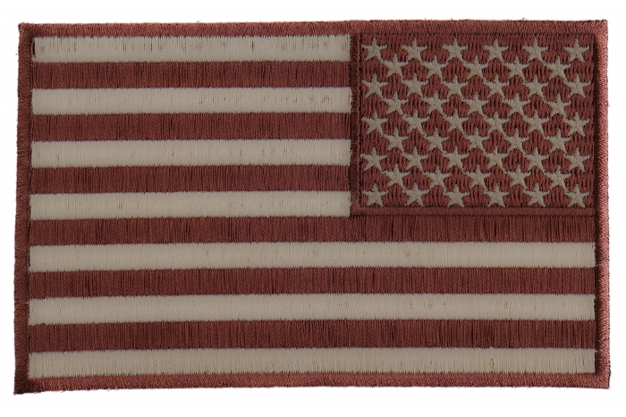 Brown Subdued American REVERSED Flag Patch