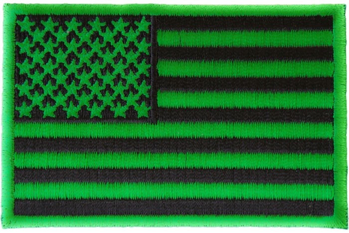 Kelly Green American Flag Patch