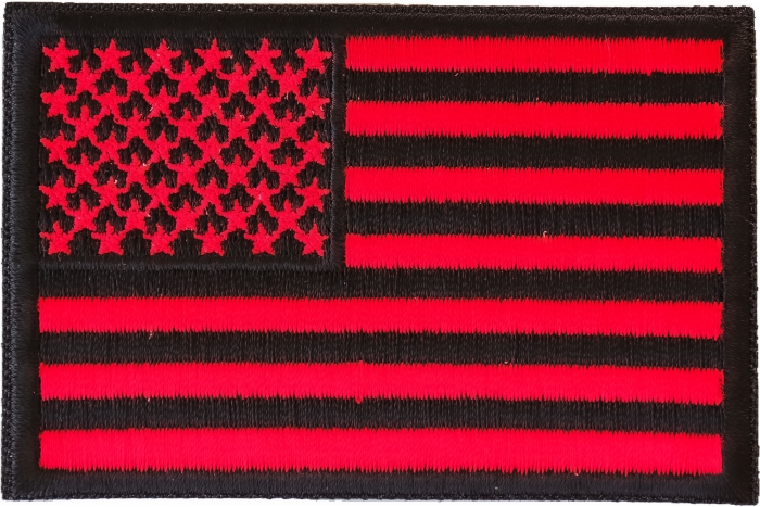 Red Black American Flag Patch