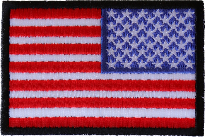 Reversed American Flag with Black Borders Patch