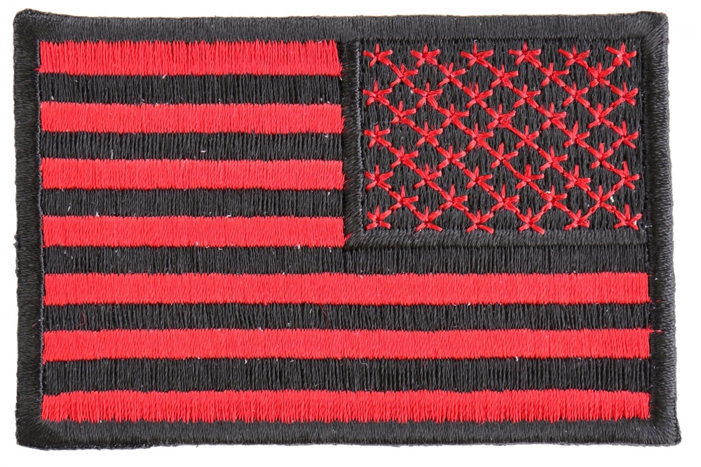 Reversed Red American Flag Patch