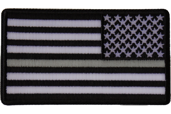 Reversed Silver Line Corrections Officer American Flag Patch