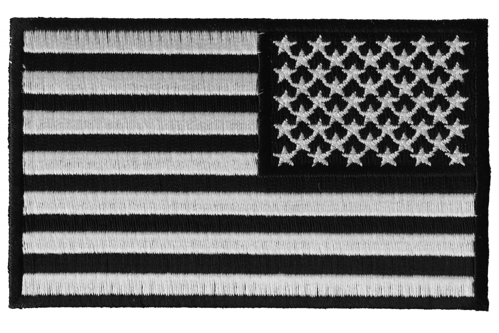 USA American Flag Black & Grey Patch Embroidered Iron-on/sew-on