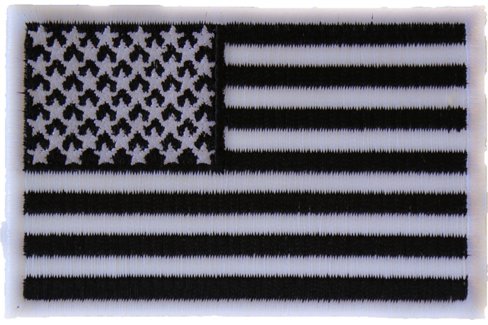 Subdued Black White US Flag Patch