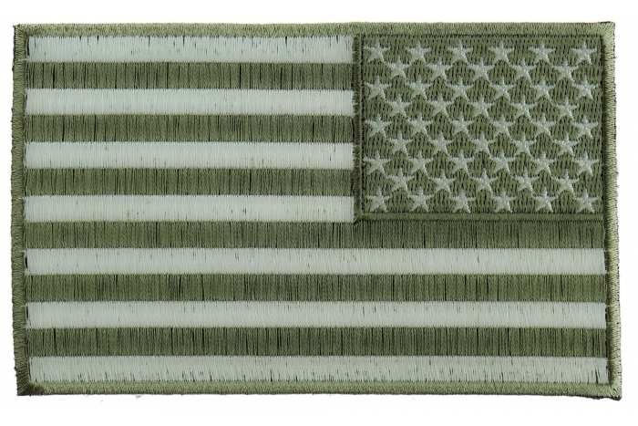 Green American Flag Patch Reversed