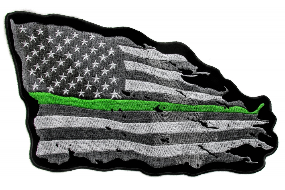 Green Stripe American Flag Patch