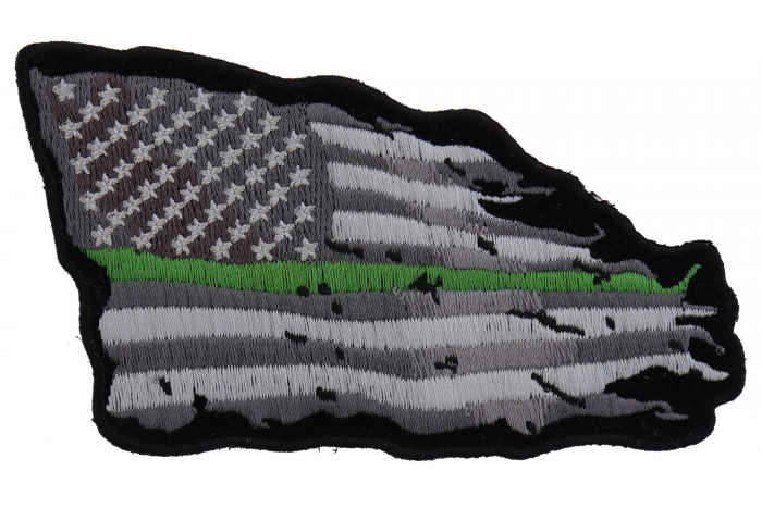 Thin Green Line American Tattered Flag Patch