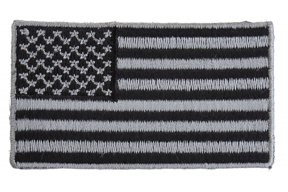 US Flag Patch Black and Gray 2.5 Inch