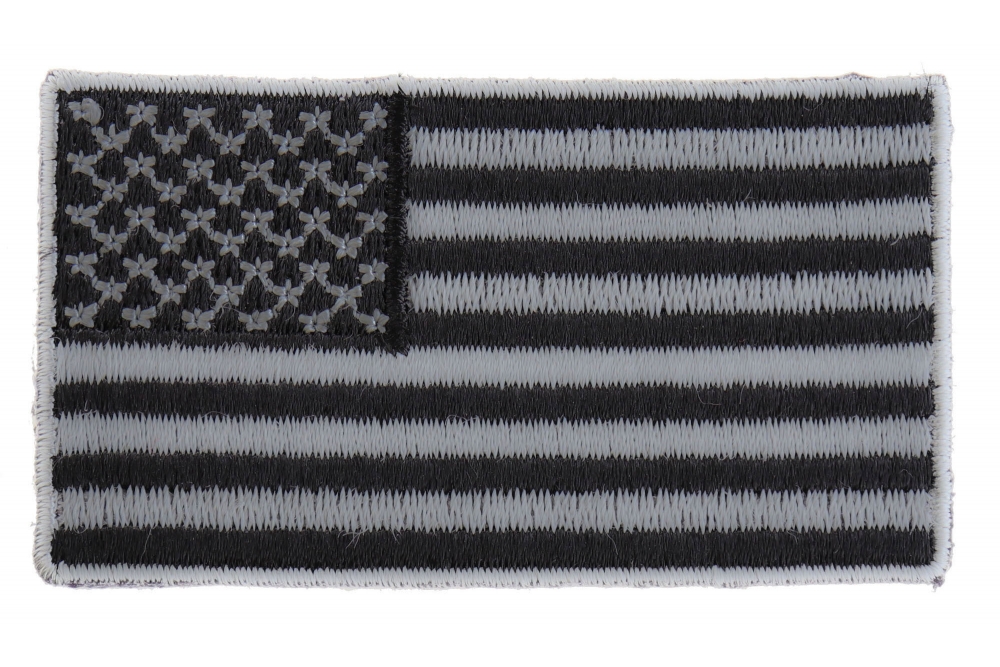 US Flag Patch Black and Gray 2.5 Inch