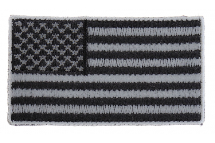 US Flag Patch Black and Gray 2.5 Inch