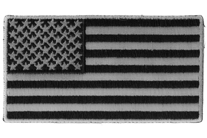 US Flag Patch Black and Gray 3.5 Inch