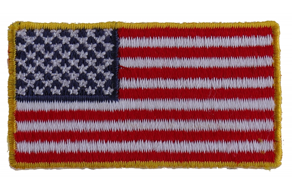 Sewn-In Reverse Gold American Flag Patch