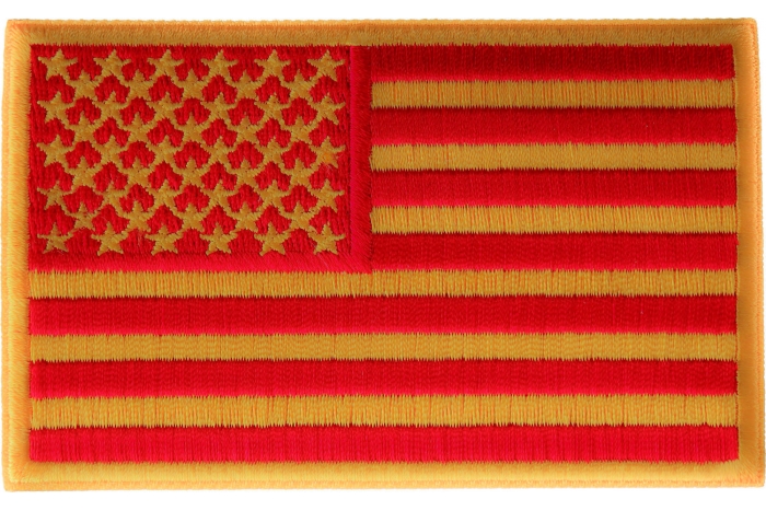 US Flag Patch Red Yellow Marine Colors