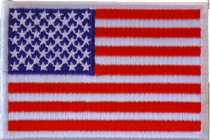 US Flag White Border Patch