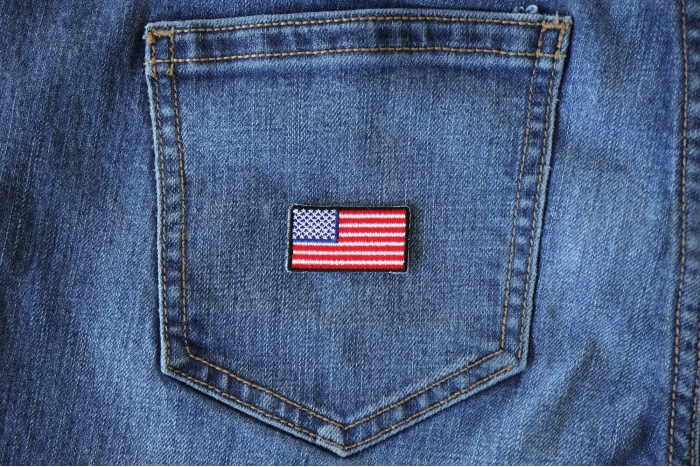 American Flag Patch shown on jeans