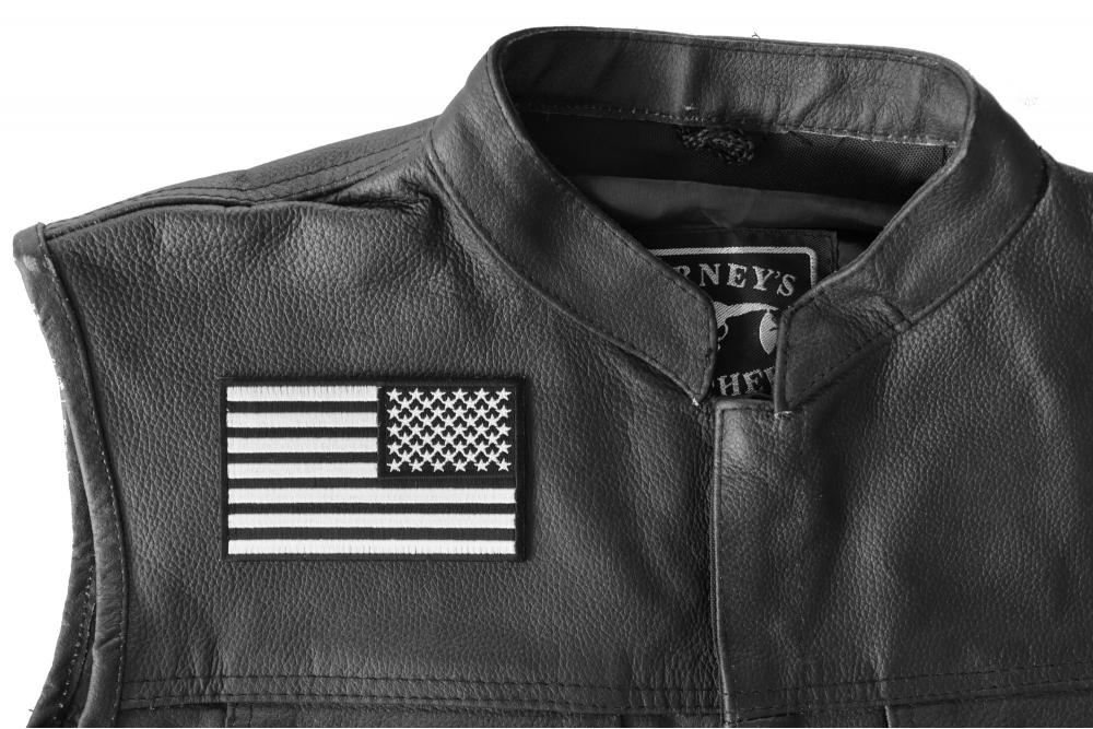 Reversed Black And White American Flag Biker Patch – Quality Biker