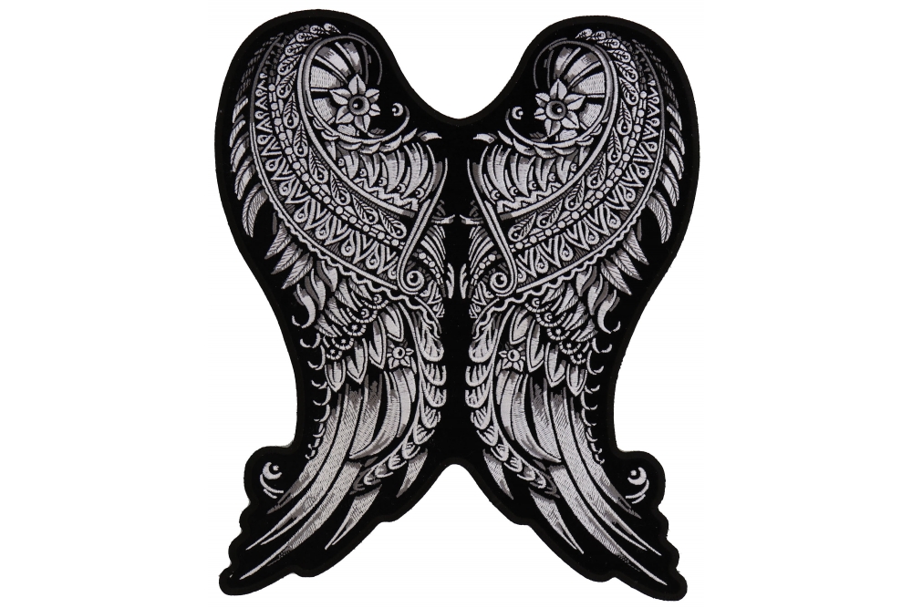 Angel Wings Large Back Patch Ornate Design