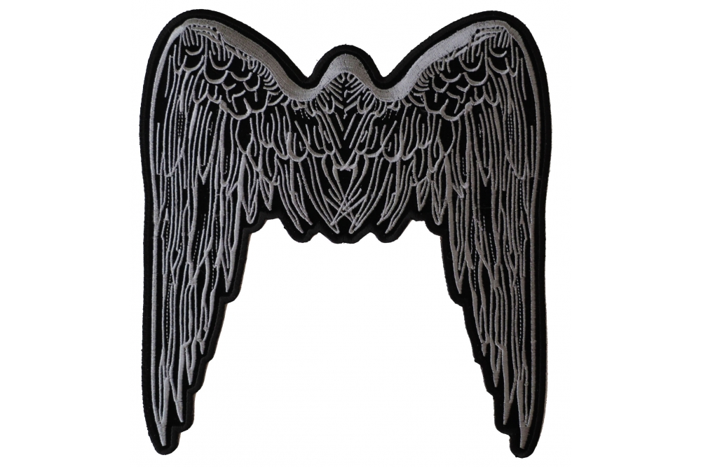 Silver Angel Wings Large Back Patch