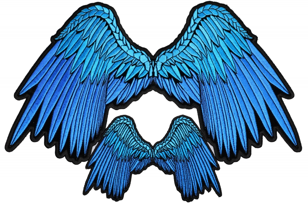 Pretty Blue Angel Wings Small and Large Patch