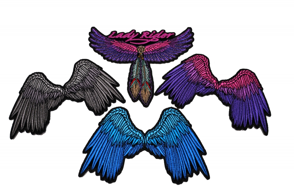 Set of 4 Wings Patches for Lady Riders