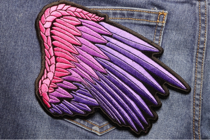 Pink Angel Right Wing Patch shown on jeans