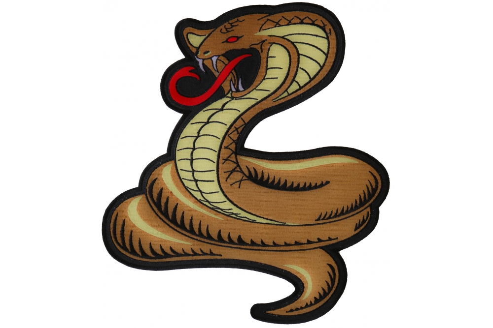 Fierce Cobra Embroidery Patch,Snake Embroidery Patch on Clothes,Snake Applique