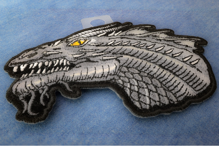 Dragon Patch Small with Yellow Eyes diagonal view