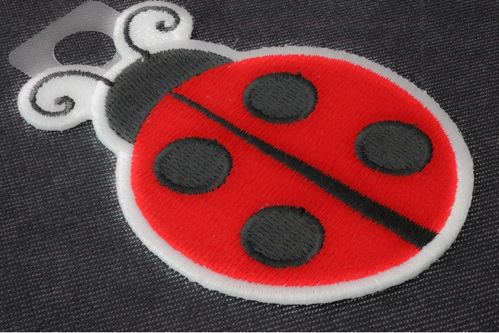 Lady Bug Iron On Patch diagonal view