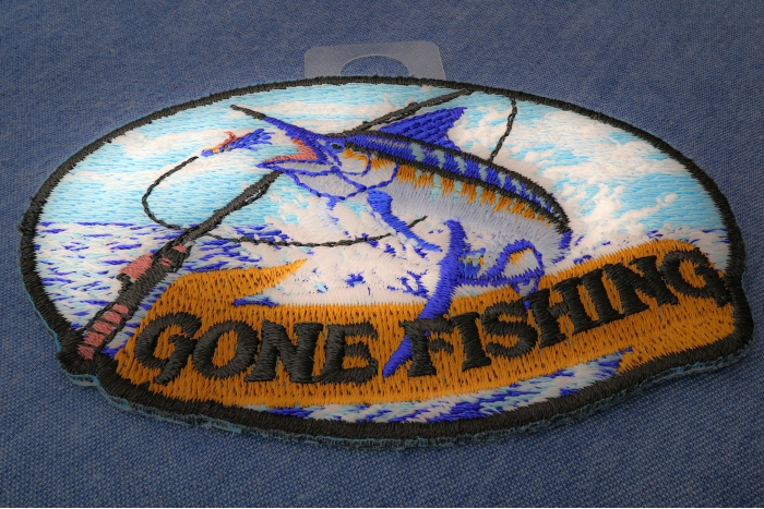 Marlin Gone Fishing Small Patch diagonal view
