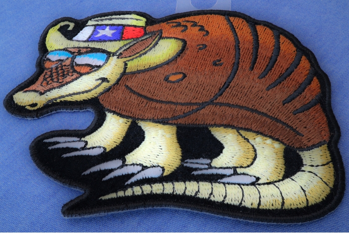 Texas Armadillo Patch For Texan Natives diagonal view