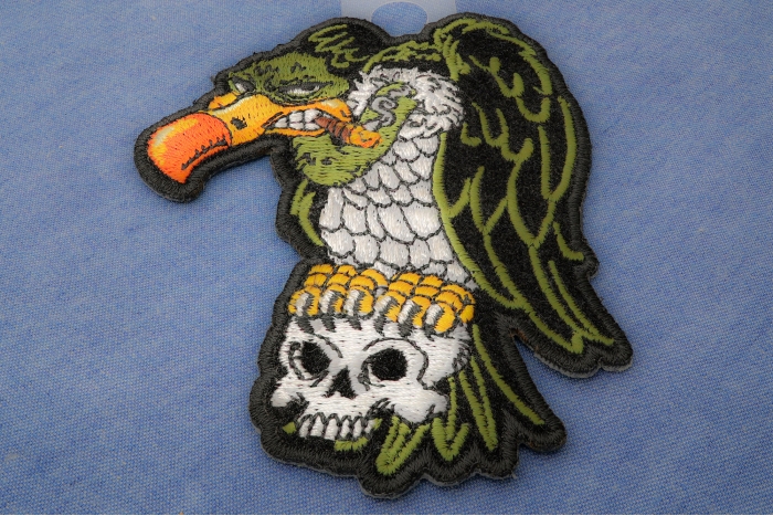 Vulture On Skull Patch diagonal view