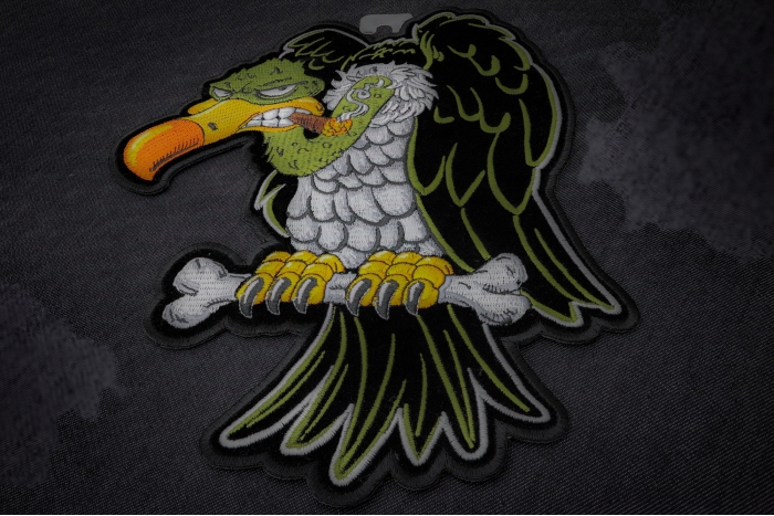 Vulture on Bones with Cigar Patch diagonal view