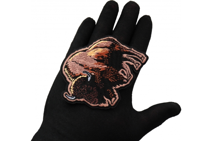 Buffalo Patch shown on hand for size comparison